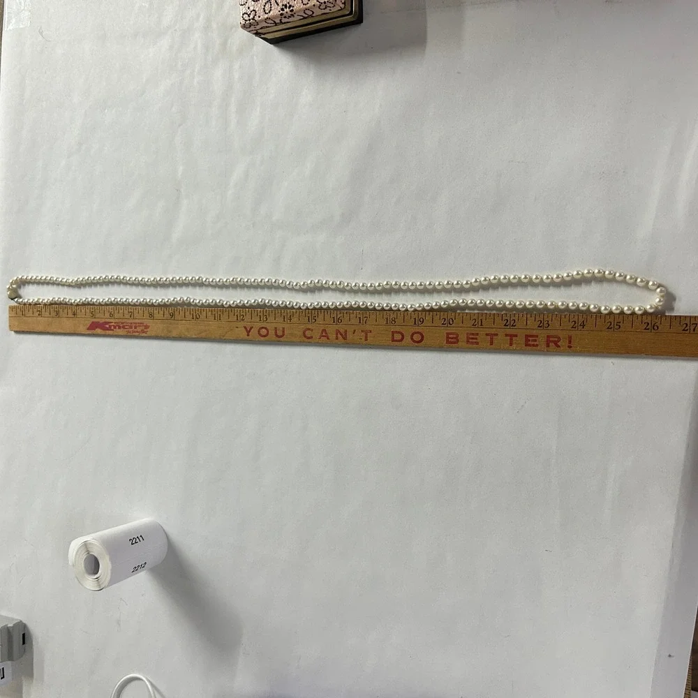 Vintage Faux Pearl Opera Length Necklace 26